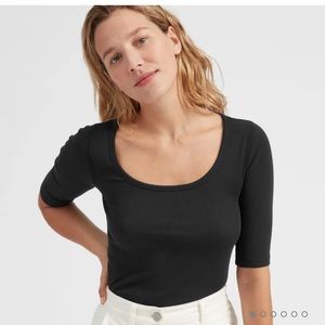 Everlane Pima Micro-Rib Scoop-Neck Tee